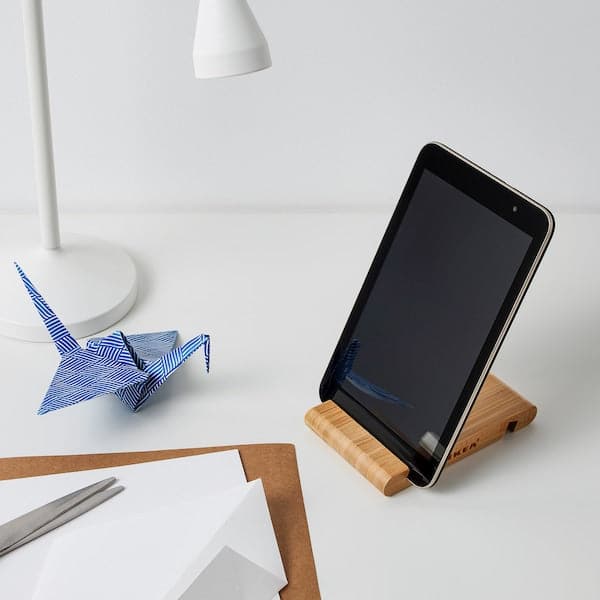 BERGENES - Holder for mobile phone/tablet, bamboo