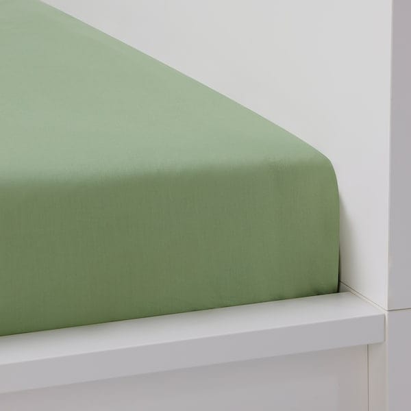 Ikea BERGFINK - 3-piece bedlinen set with bag, green giraffe, 150x200/50x80 cm