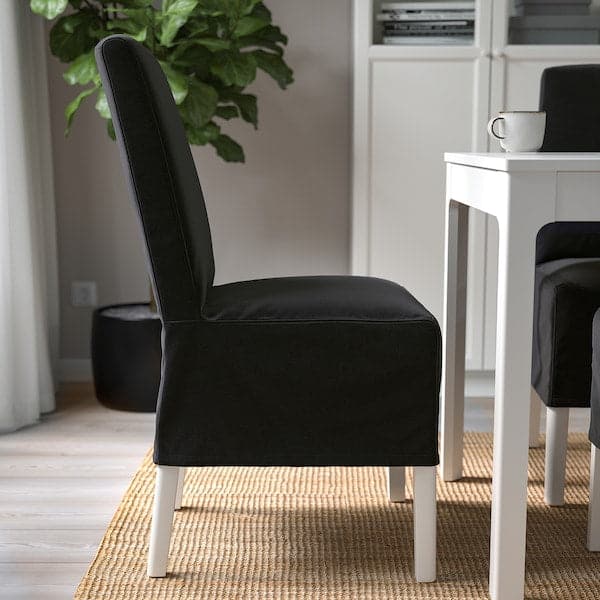 BERGMUND chair cover, medium long, Nolhaga gray/beige - IKEA CA