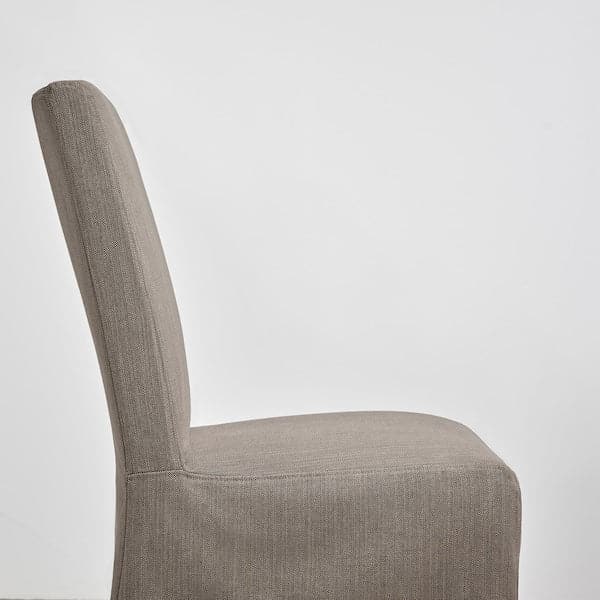 BERGMUND Chair with medium length lining - white/Nolhaga grey/beige , - best price from Maltashopper.com 39390003