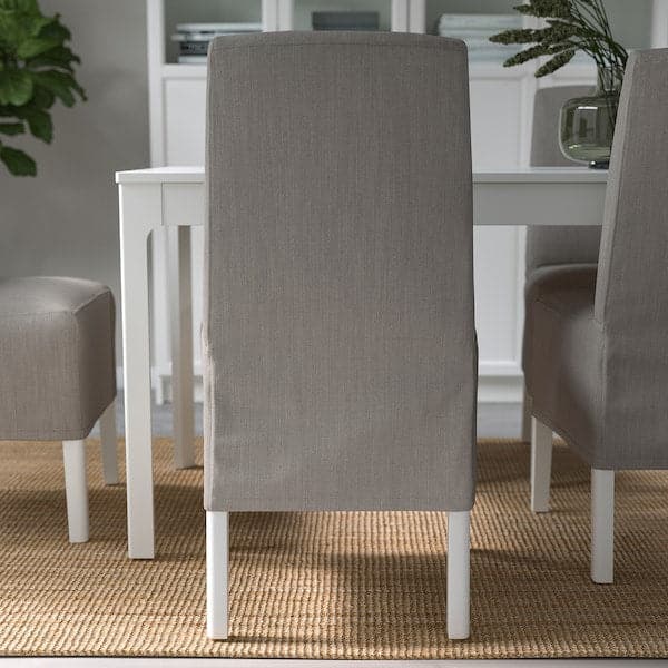 BERGMUND Chair with medium length lining - white/Nolhaga grey/beige , - best price from Maltashopper.com 39390003