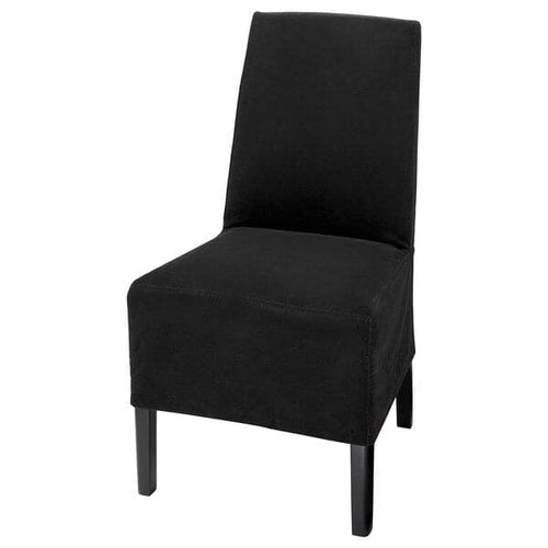 BERGMUND Chair with medium length lining - black/Djuparp dark grey ,