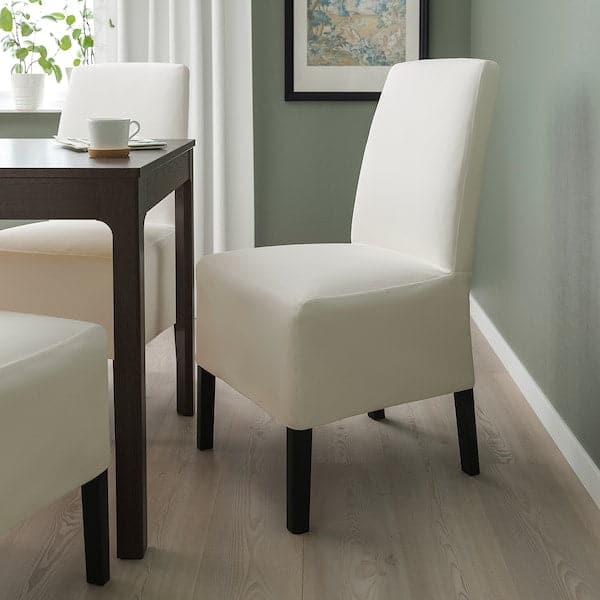 Ikea BERGMUND Chair with medium length lining - black/Inseros white ,