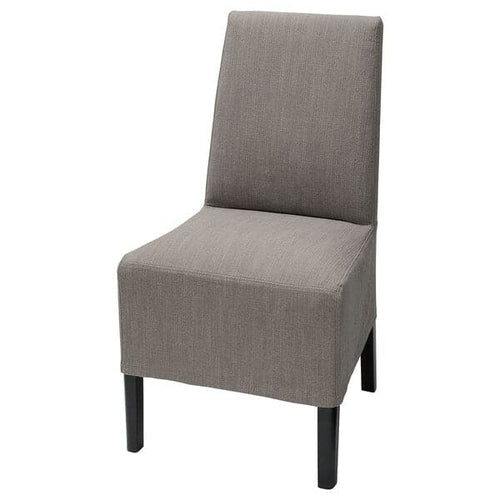 BERGMUND Chair with medium length lining - black/Nolhaga grey/beige ,