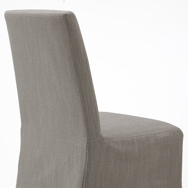 Ikea BERGMUND Chair with medium length lining - black/Nolhaga grey/beige ,