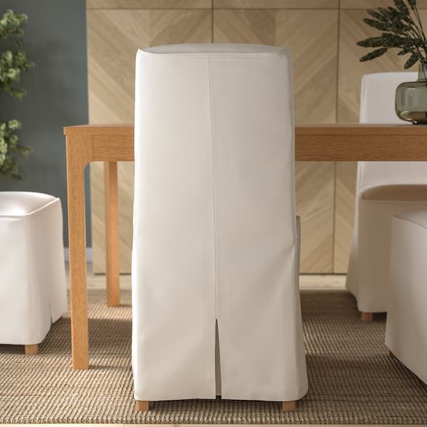 Ikea BERGMUND Chair with long cover, oak effect / White Inseros ,
