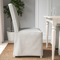 BERGMUND Chair with long cover, oak effect / White Inseros , - best price from Maltashopper.com 79477396