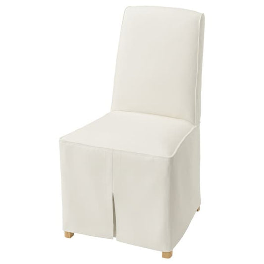 Ikea BERGMUND Chair with long cover, oak effect / White Inseros ,