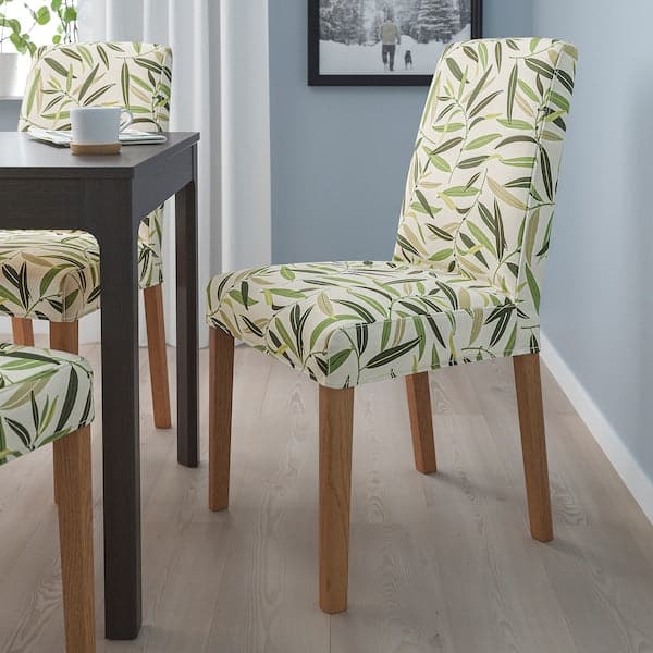 BERGMUND Chair - oak/Fågelfors pattern , - best price from Maltashopper.com 49388085