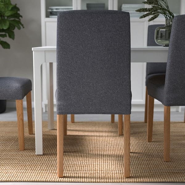 Ikea BERGMUND Chair - oak/Gunnared smoke grey ,