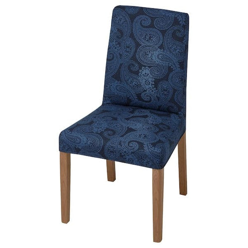 BERGMUND Chair - oak/Kvillsfors dark blue/blue ,