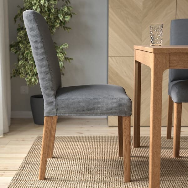 BERGMUND Chair - oak/Nykvarn grey , - best price from Maltashopper.com 39388062