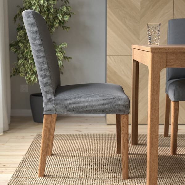 Ikea BERGMUND Chair - oak/Nykvarn grey ,