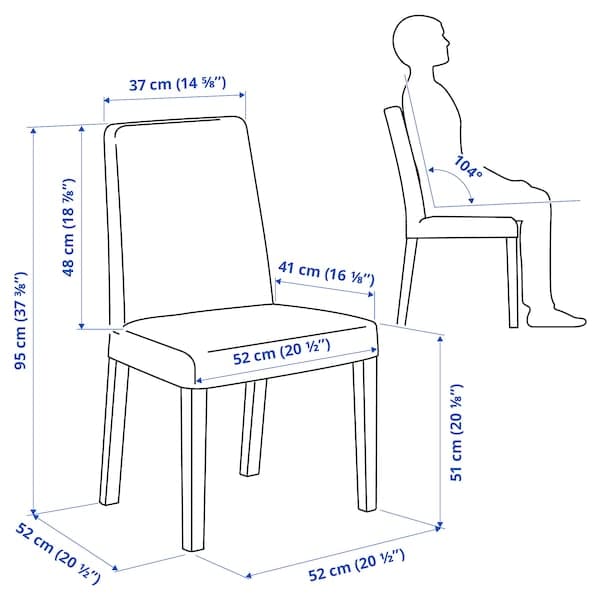 Ikea BERGMUND Chair - oak/Nykvarn grey ,