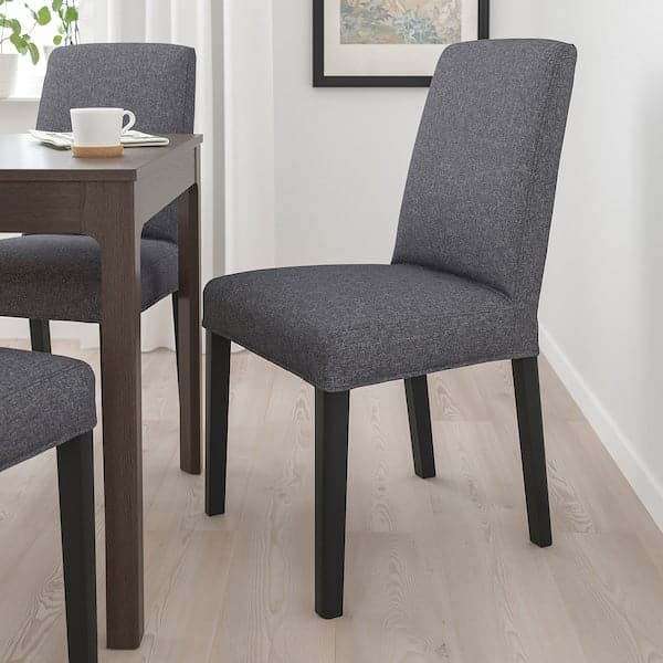 Ikea BERGMUND Chair - black/Gunnared smoke grey