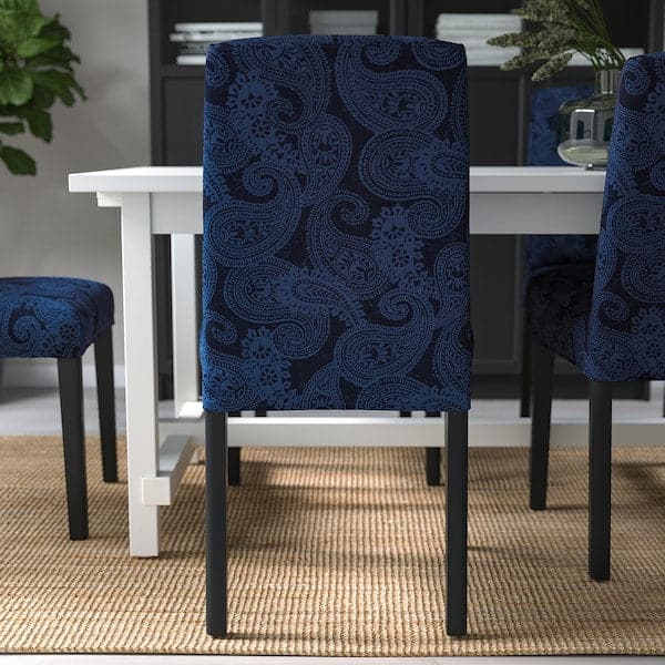 Ikea BERGMUND Chair - black/Kvillsfors dark blue/blue