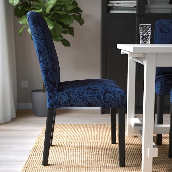 BERGMUND Chair - black/Kvillsfors dark blue/blue , - best price from Maltashopper.com 89418698