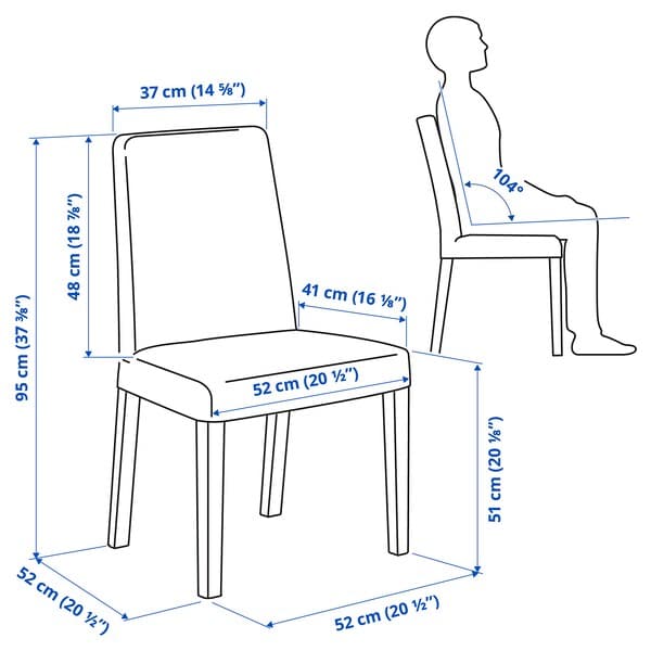 BERGMUND Chair - black/Kvillsfors dark blue/blue , - Premium Chairs from Ikea - Just €97.99! Shop now at Maltashopper.com