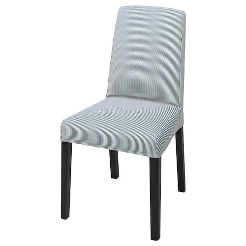 BERGMUND Chair - black/Rommele dark blue/white ,