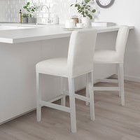 BERGMUND Bar stool with back - white/Inseros white 62 cm , 62 cm - best price from Maltashopper.com 89384698