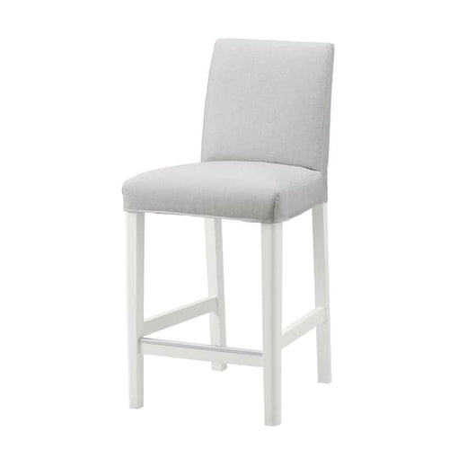 BERGMUND Bar stool with back - white/Orrsta light grey 62 cm , 62 cm
