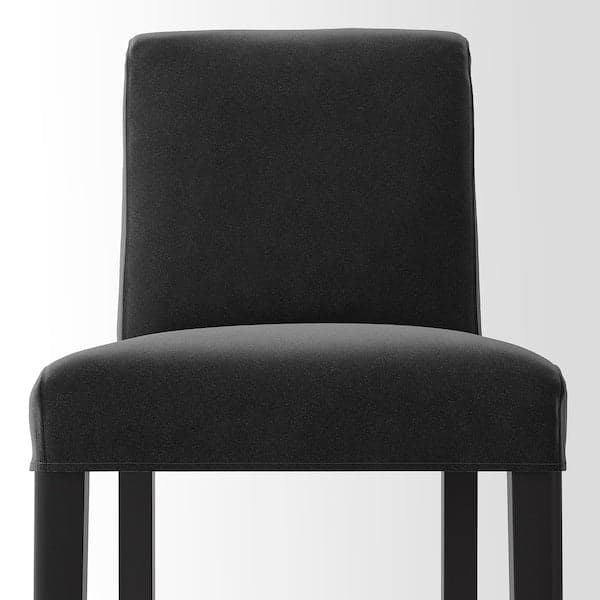 BERGMUND Bar stool with backrest - black/Djuparp dark grey 62 cm , 62 cm - best price from Maltashopper.com 39419638