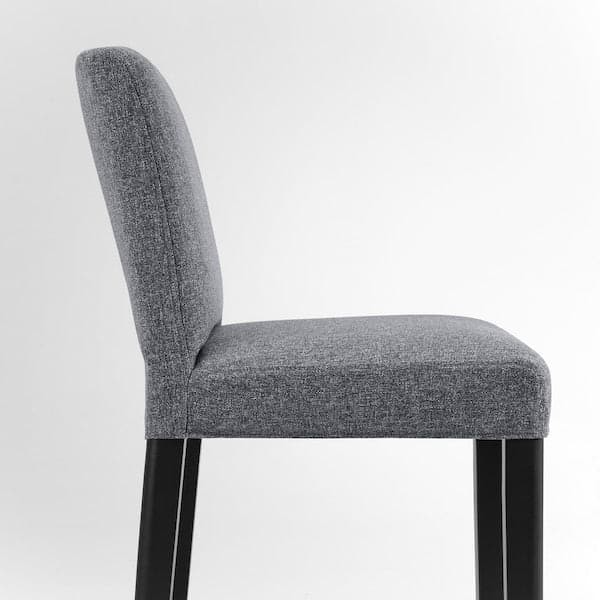 Ikea BERGMUND Bar stool with back - black/Gunnared smoke grey 62 cm , 62 cm