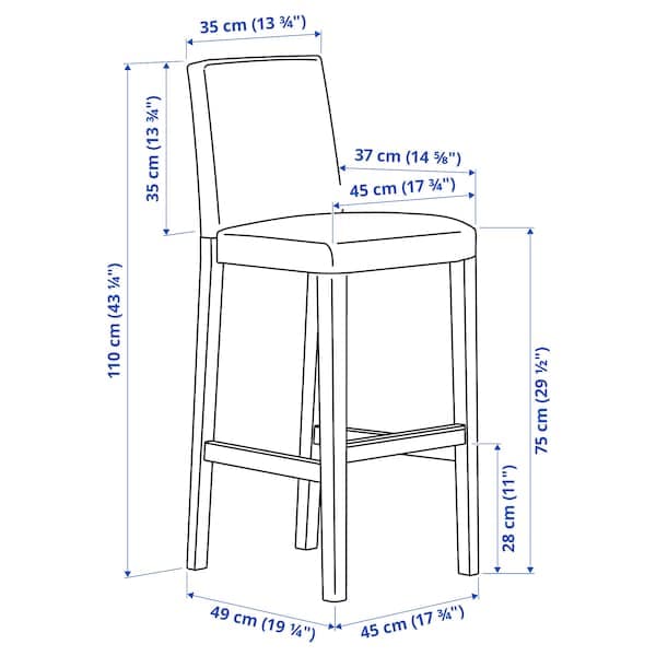 BERGMUND - Bar Stool with Backrest , - best price from Maltashopper.com 09384640