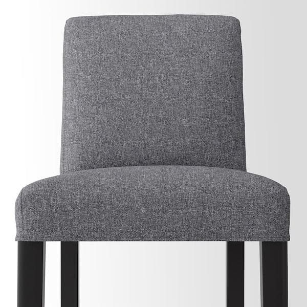 Ikea BERGMUND Bar stool with back - black/Gunnared smoke grey 62 cm , 62 cm