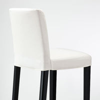 BERGMUND - Bar stool with backrest, black/Inseros white, 62 cm - best price from Maltashopper.com 79384694