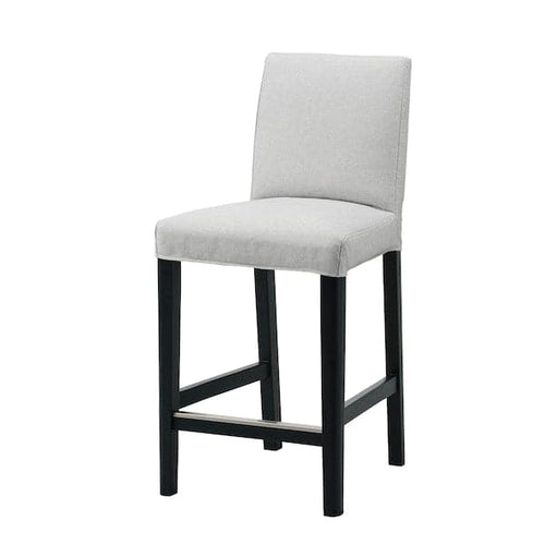 BERGMUND Bar stool with backrest - black/Light grey orrsta 62 cm , 62 cm