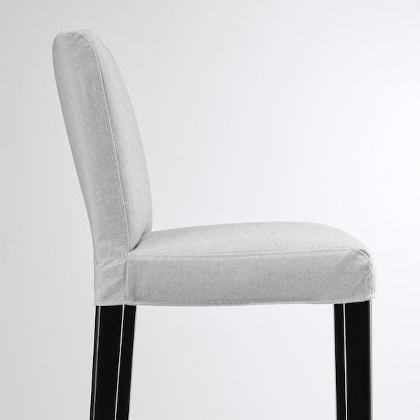 Ikea BERGMUND Bar stool with backrest - black/Light grey orrsta 62 cm , 62 cm
