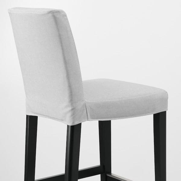 Ikea BERGMUND Bar stool with backrest - black/Light grey orrsta 62 cm , 62 cm