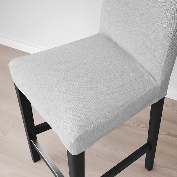 Ikea BERGMUND Bar stool with backrest - black/Light grey orrsta 62 cm , 62 cm