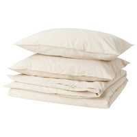 BERGPALM - Duvet cover and 2 pillowcases, yellow/white/striped, 240x220/50x80 cm - best price from Maltashopper.com 80565090