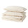 BERGPALM - Duvet cover and 2 pillowcases, yellow/white/striped, 240x220/50x80 cm