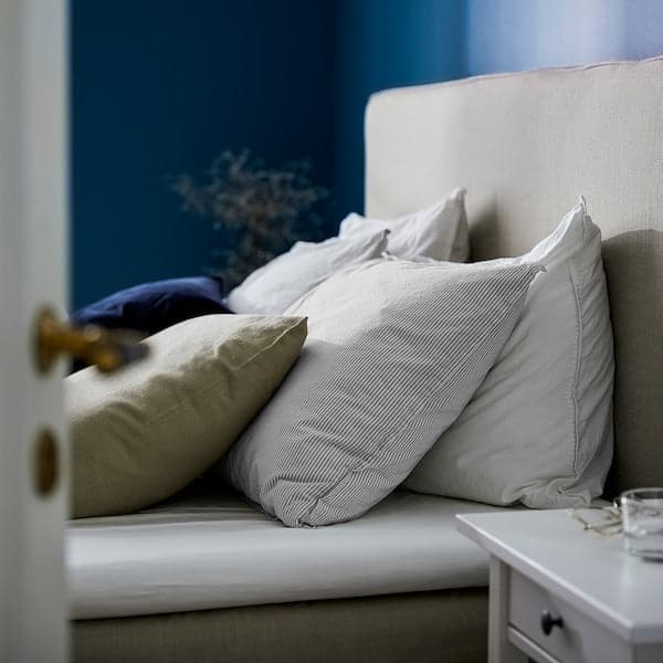 Ikea BERGPALM - Duvet cover and 2 pillowcases, grey/stripe, 240x220/50x80 cm