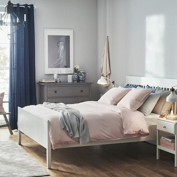 Ikea BERGPALM - Duvet cover and 2 pillowcases, light pink/stripe, 240x220/50x80 cm