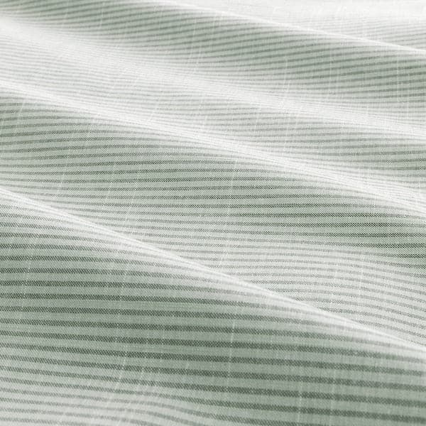 Ikea BERGPALM - Duvet cover and 2 pillowcases, green/stripe, 240x220/50x80 cm