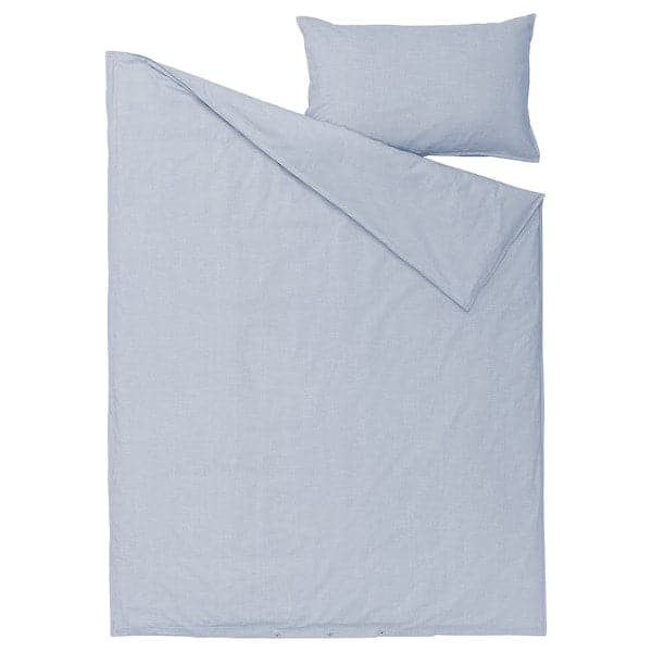 BERGPALM - Duvet cover and pillowcase, blue/striped, 150x200/50x80 cm - best price from Maltashopper.com 50522634