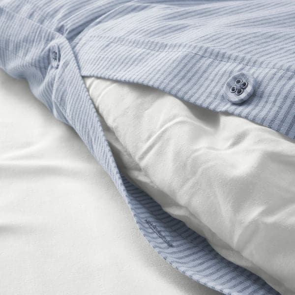 BERGPALM - Duvet cover and pillowcase, blue/striped, 150x200/50x80 cm - best price from Maltashopper.com 50522634