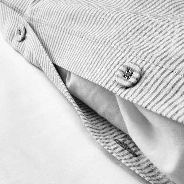 BERGPALM - Duvet cover and pillowcase, grey/stripe, 150x200/50x80 cm - best price from Maltashopper.com 70423261
