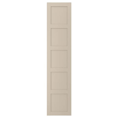 BERGSBO - Door with hinges, grey-beige, 50x229 cm