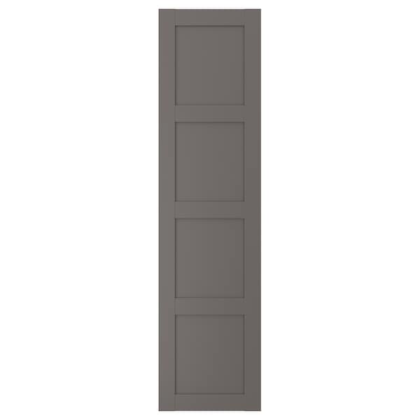 BERGSBO - Door with hinges, dark grey, 50x195 cm