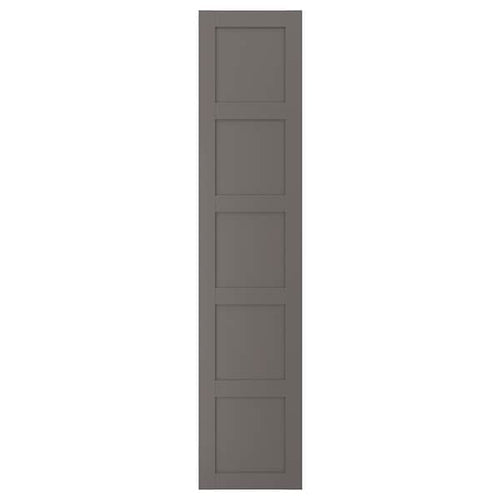 BERGSBO - Door with hinges, dark grey, 50x229 cm