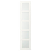 BERGSBO - Door with hinges, frosted glass/white, 50x229 cm - best price from Maltashopper.com 09904179