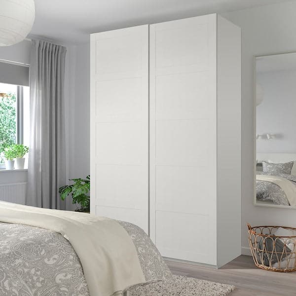 Ikea BERGSBO - Pair of sliding doors, white, 150x236 cm ,
