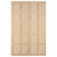 BERGSBO - Pair of sliding doors, oak effect with white stain, 150x236 cm - best price from Maltashopper.com 80525301