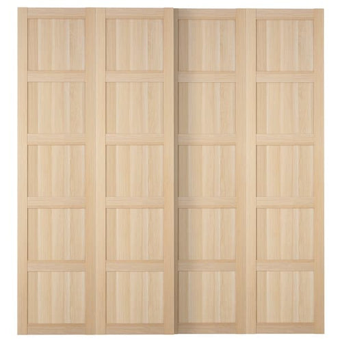 BERGSBO - Pair of sliding doors, oak effect with white stain, 200x236 cm