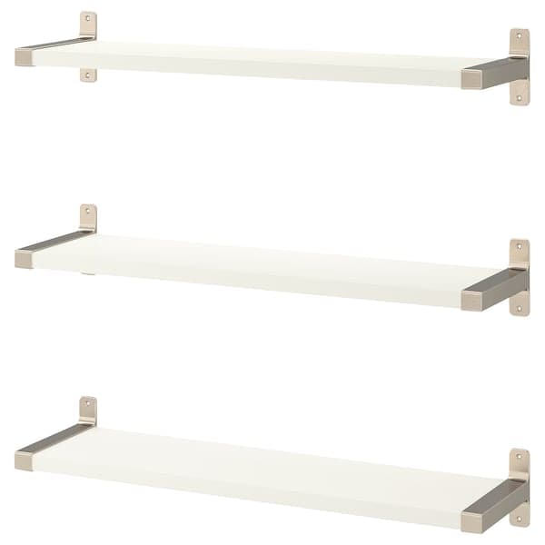BERGSHULT / GRANHULT - Wall shelf combination, white/nickel-plated, 80x20 cm - best price from Maltashopper.com 79291082